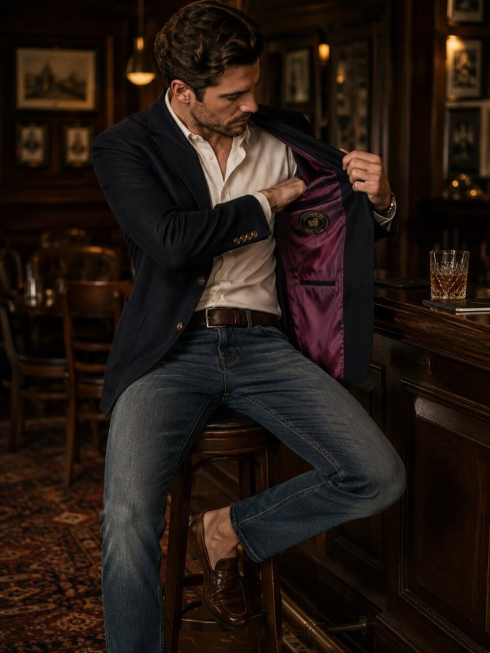 Lanificio Esse Elle Cashmere Blazer 42R Midnight Blue Tailored Menswear
